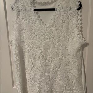 White Lace Sleeveless Top